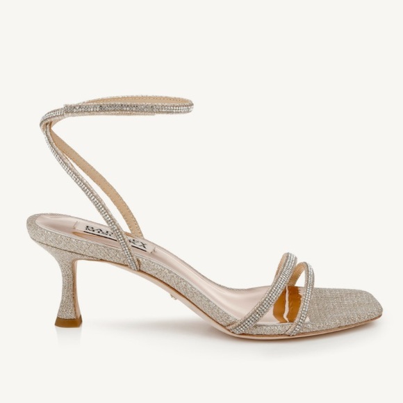 Badgley Mischka Ultra Kitten Heels in Pale Gold - Picture 3 of 11